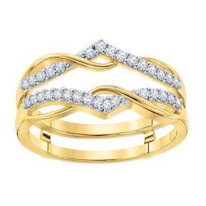 .25TCW Diamond Cross Over Design Ring Enhancer/Jacket 10KT