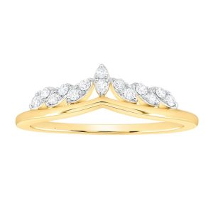 .15TCW Diamond Anniversary Stacking Chevron Tiara Band 10KT