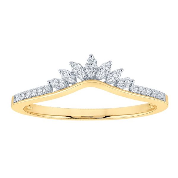 .18TCW Diamond Anniversary Stacking Chevron Tiara Band 10KT