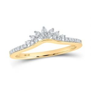 .18TCW Diamond Anniversary Stacking Chevron Tiara Band 10KT