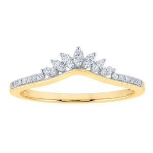 .18TCW Diamond Anniversary Stacking Chevron Tiara Band 10KT