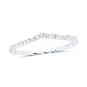 .18TCW Diamond Anniversary Stacking Chevron Band 14KT WG