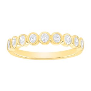 .50TCW/9 Oval Diamond Bezel Anniversary Stacking Band 14KT