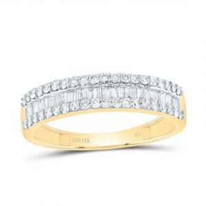 .50TCW Diamond Round & Baguette Anniversary Stacking band 14KT