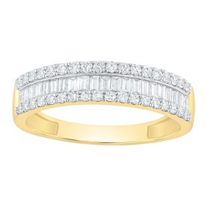 .50TCW Diamond Round & Baguette Anniversary Stacking band 14KT