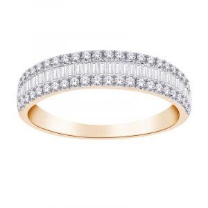 .50TCW Diamond Round & Baguette Cut Ladies Anniversary Band 10KT