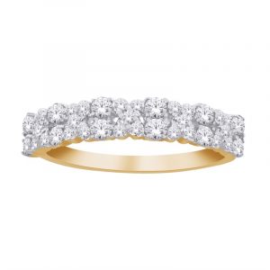 .50TCW Diamond Double Row Ladies Anniversary Band 10KT