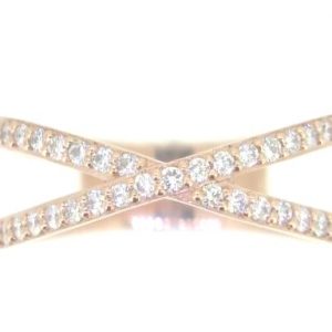 .43TCW SI Diamond Criss Cross Right Hand Ring 14KT PK