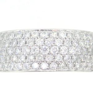 1.0TCW Diamond 5 Row Micro Pave Dome Band 10KT WG