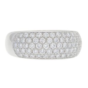 1.0TCW Diamond 5 Row Micro Pave Dome Band 10KT WG