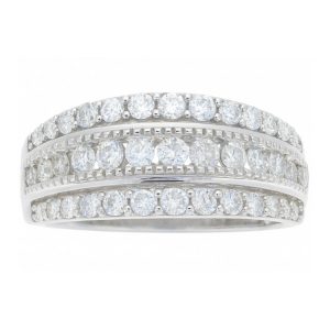 1.00TCW Diamond 3 Row Graduated Right Hand Band 10KT WG