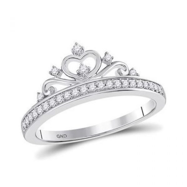 .17TCW Diamond Crown Ladies Ring 10KT WG   *CLEARANCE-FINAL SALE*