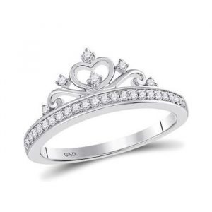 .17TCW Diamond Crown Ladies Ring 10KT WG *CLEARANCE-FINAL SALE*