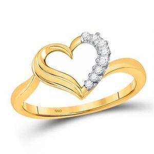 .05TCW Diamond Heart Frame Ladies Ring 10KT