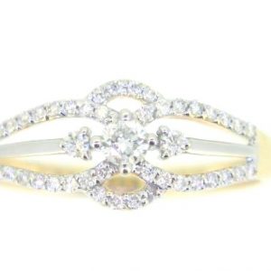 .27TCW Diamond Split Shank Accented Ladies Ring 10KT TT