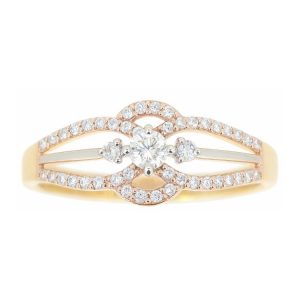 .27TCW Diamond Split Shank Accented Ladies Ring 10KT TT