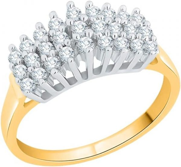 .50tcw Diamond Stairway to Heaven Style 3 Row Ladies Ring 10KT/5MM