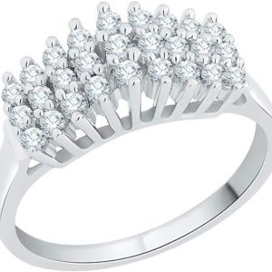 .50tcw Diamond Stairway to Heaven Style 3 Row Ladies Ring 10KT WG/5MM