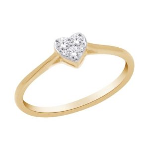.15TCW Diamond Heart Pave Ladies Promise Ring 10KT