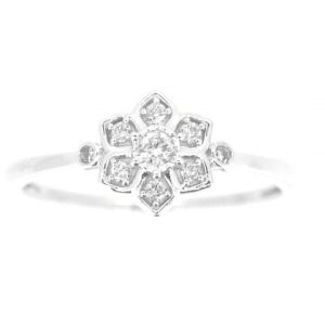 .12tcw Diamond Snowflake Ladies Promise Ring 14KT WG