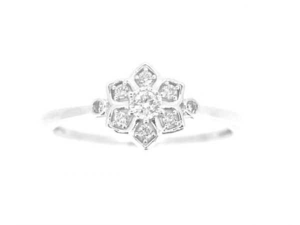 .12tcw Diamond Snowflake Ladies Promise Ring 14KT WG