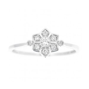 .12tcw Diamond Snowflake Ladies Promise Ring 14KT WG