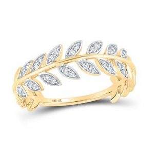 .15TCW Diamond Leaf Vine Stacking Band 10KT