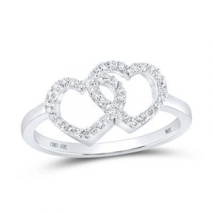 .20TCW Diamond Double Heart Ladies Ring 10KT WG