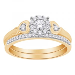 .20TCW Diamond Mini Halo & Heart Accents Ladies Ring 10KT  *BAND SOLD SEPARATELY*