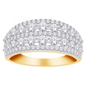 1.00TCW Diamond Multi Row Dome Ladies Right Hand Anniversary Band 10KT