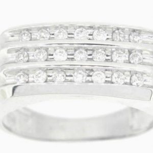 .50TCW Diamond Channel Set Triple Row Gents Ring 10KT WG   **CLEARANCE-FINAL SALE**