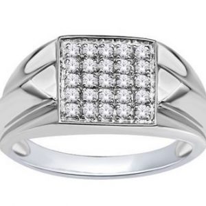 .33TCW Diamond Gents Square Cluster Ring 10KT WG   **CLEARANCE-FINAL SALE**