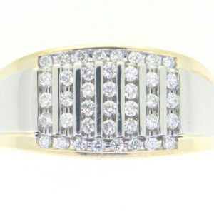 .50TCW/40 Diamond Channel Set Gents Ring 10KT TT