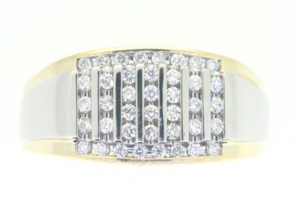 .50TCW/40 Diamond Channel Set Gents Ring 10KT TT