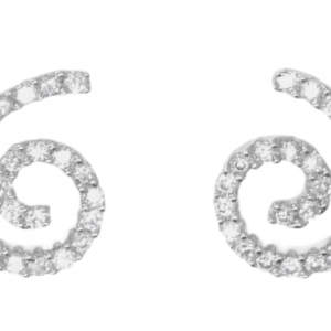 .40TCW Diamond Spiral Stud Earrings 14KT WG     **CLEARANCE-FINAL SALE**