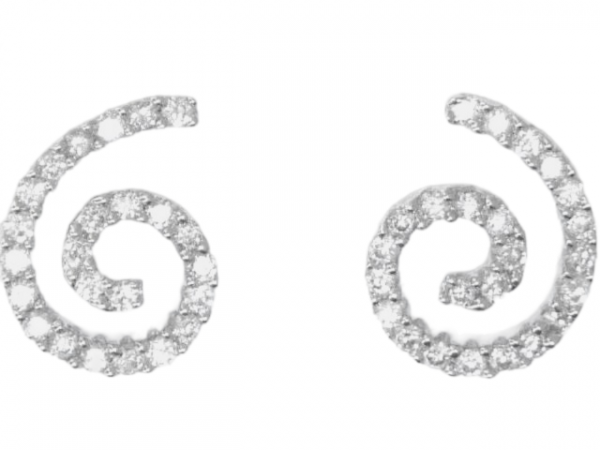 .40TCW Diamond Spiral Stud Earrings 14KT WG     **CLEARANCE-FINAL SALE**