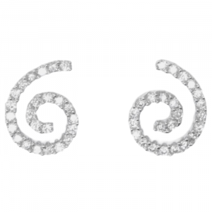 .40TCW Diamond Spiral Stud Earrings 14KT WG **CLEARANCE-FINAL SALE**