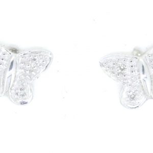 .03TCW Diamond Butterfly Stud Earrings 10KT WG      **CLEARANCE-FINAL SALE**