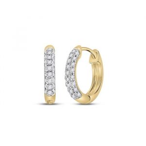 .18TCW Diamond Pave Baby Size Huggie Hoop Earrings 10KT/10MM *FINAL SALE*