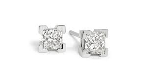 .43TCW/2   I1 GH Princess Cut Diamond Stud Earrings 14KT WG   *FINAL SALE*