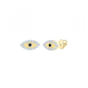 .12TCW Diamond & Genuine Blue Sapphire Evil Eye Screwback Stud Earrings 10KT *FINAL SALE*