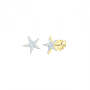 .10TCW Diamond Star Screwback Stud Earrings Gold Plated Sterling Silver   *FINAL SALE*