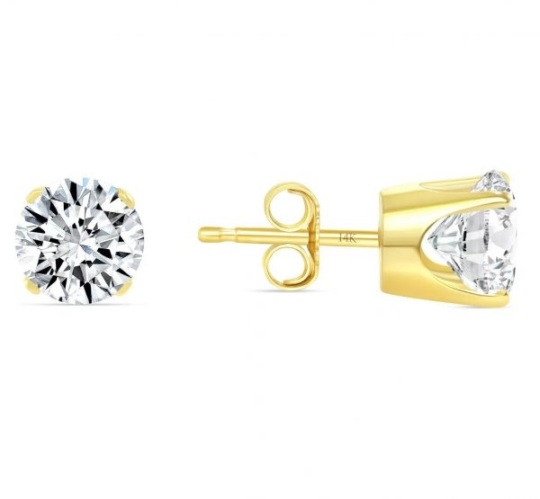 .25TCW/2  I1 HI Round Brilliant Diamond Stud Earrings 14KT   *FINAL SALE*