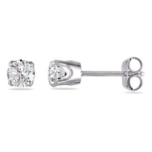 .18TCW/2 SI HI Round Brilliant Diamond Stud Earrings 14KT WG *FINAL SALE*