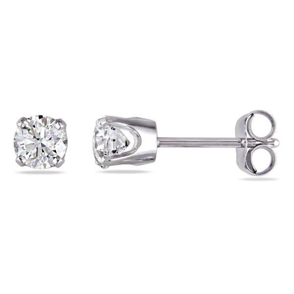 .18TCW/2  SI HI Round Brilliant Diamond Stud Earrings 14KT WG  *FINAL SALE*