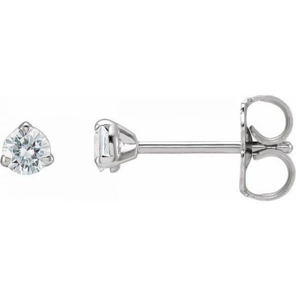 .18TCW/2  SI HI Round Brilliant Diamond 3 Claw Stud Earrings 14KT WG  *FINAL SALE*