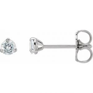 .18TCW/2 SI HI Round Brilliant Diamond 3 Claw Stud Earrings 14KT WG *FINAL SALE*