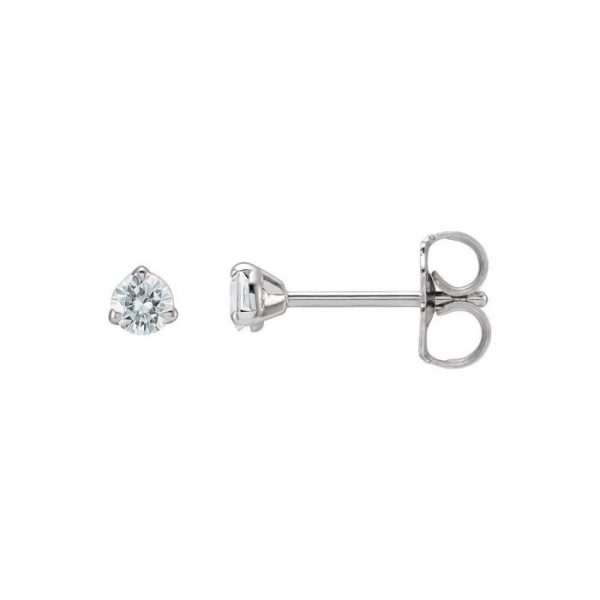 .18TCW/2  SI HI Round Brilliant Diamond 3 Claw Stud Earrings 14KT WG  *FINAL SALE*