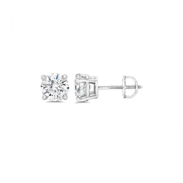 .20TCW/2 SI GH Round Brilliant Diamond Screwback Stud Earrings 14KT WG  *FINAL SALE*