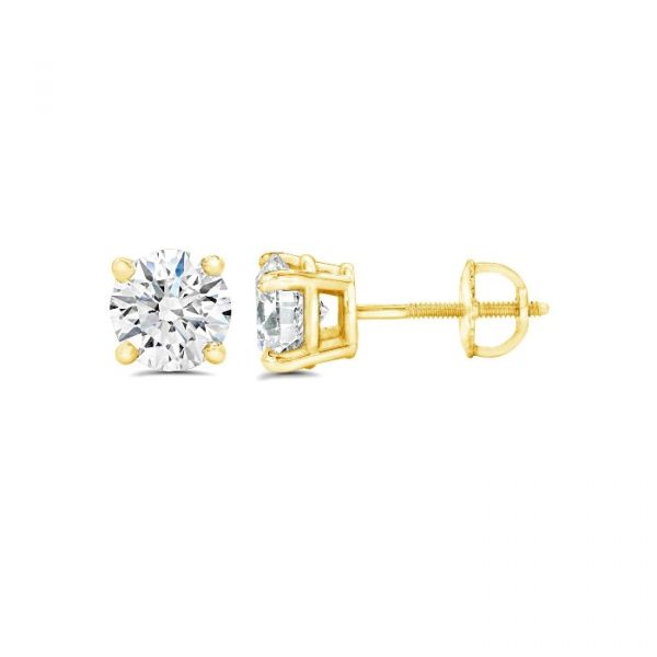 .41TCW/2  I1 GH Round Brilliant Diamond Screwback Stud Earrings 14KT   *FINAL SALE*